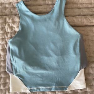 Janji Sports Bra Top NWOT 💥 blue white silver